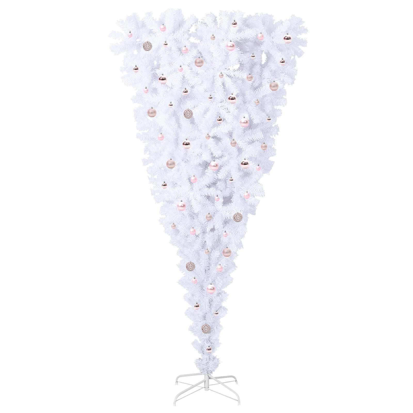 Mākslīgā Ziemassvētku eglīte ar 300 LED lampiņām, balta, 240 cm, PVC un tērauds
