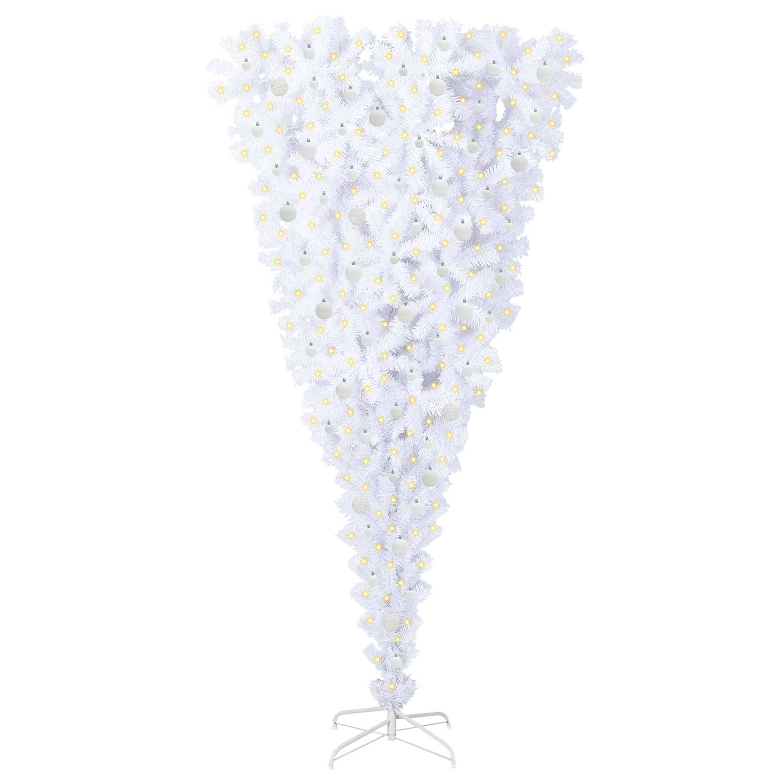 Dirbtinė Kalėdų eglutė su 300 LED Balta 240 cm PVC ir plienas