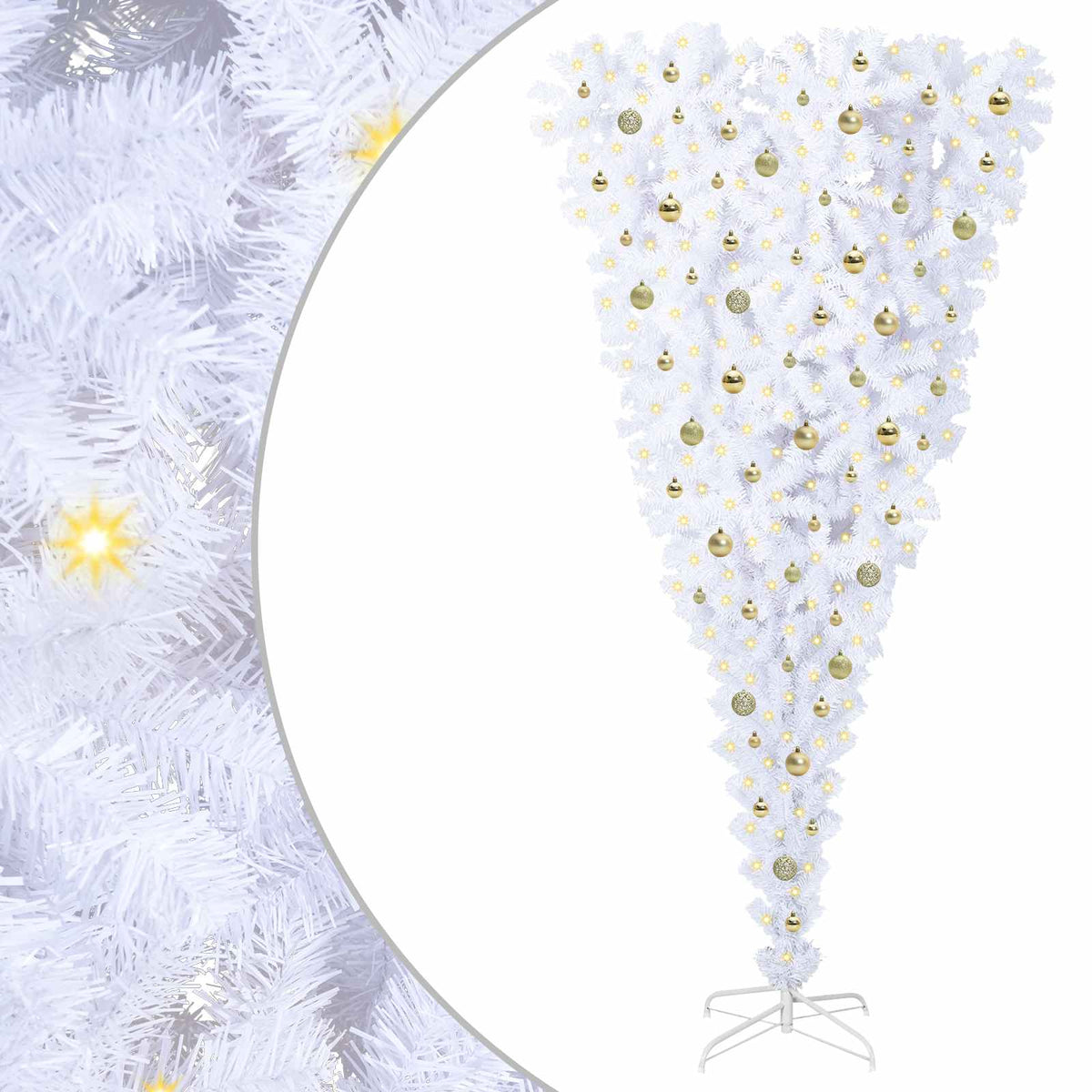 Dirbtinė Kalėdų eglutė su 300 LED Balta 240 cm PVC ir plienas