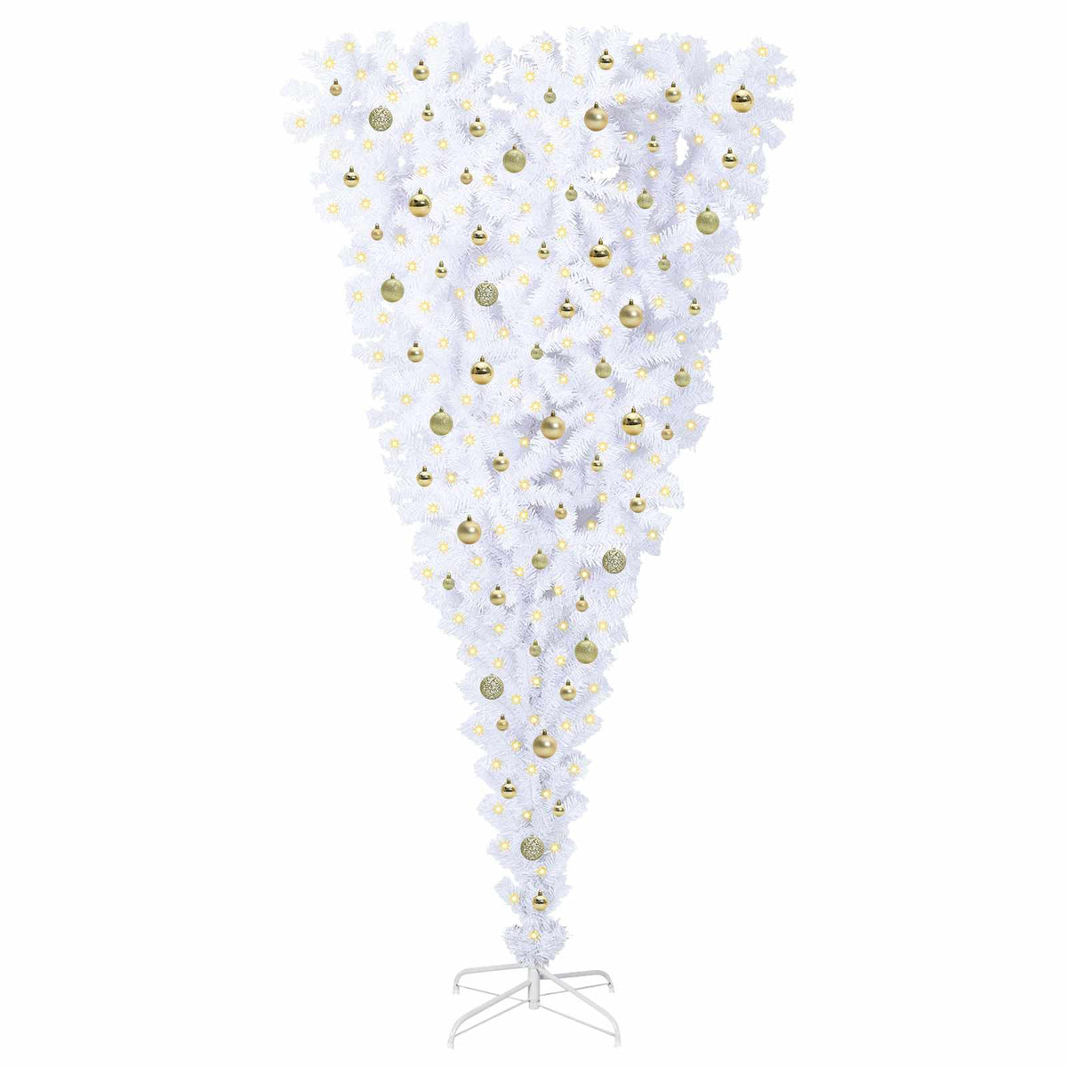 Dirbtinė Kalėdų eglutė su 300 LED Balta 240 cm PVC ir plienas