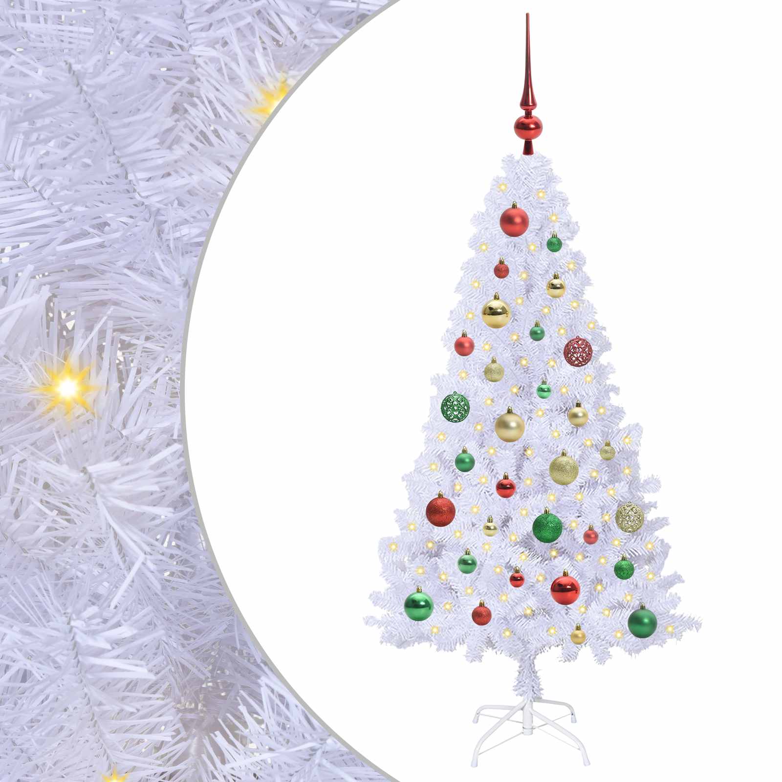 Artificial Christmas Tree with 150 LED White 120 cm PVC and Steel