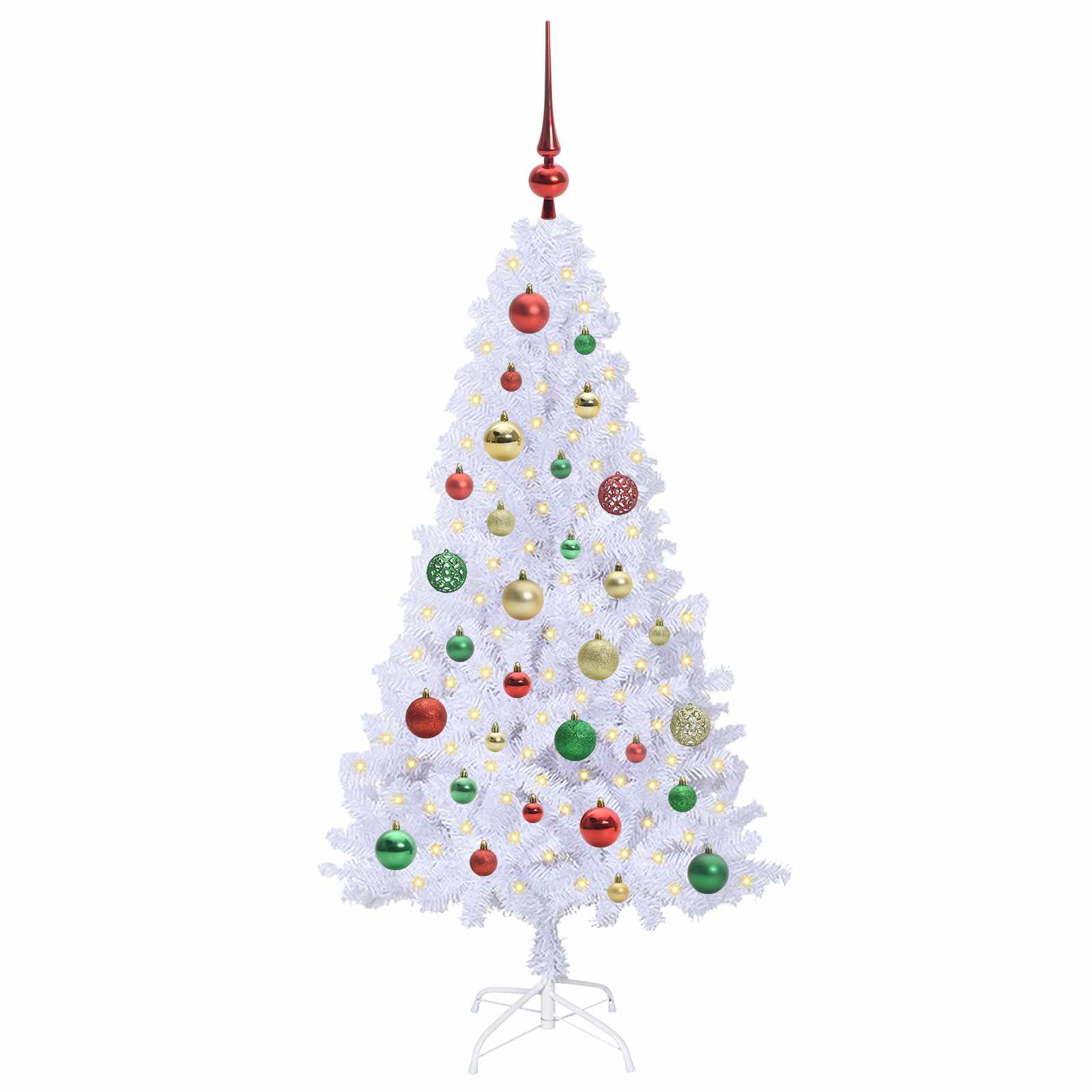 Artificial Christmas Tree with 150 LED White 120 cm PVC and Steel