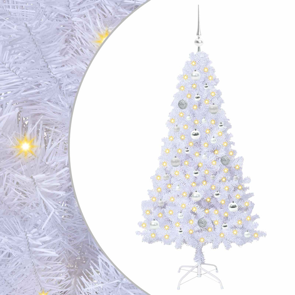 Artificial Christmas Tree with 150 LED White 150 cm PVC and Steel