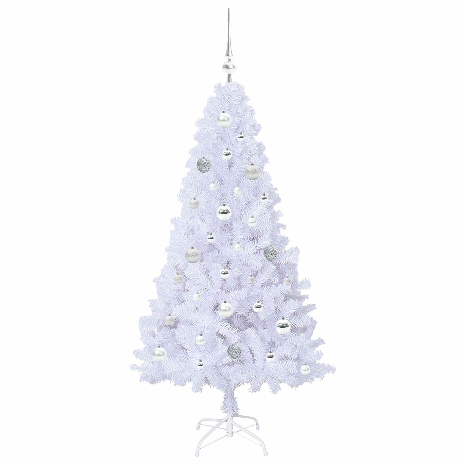 Dirbtinė Kalėdų eglutė su 150 LED Balta 150 cm PVC ir Plienas