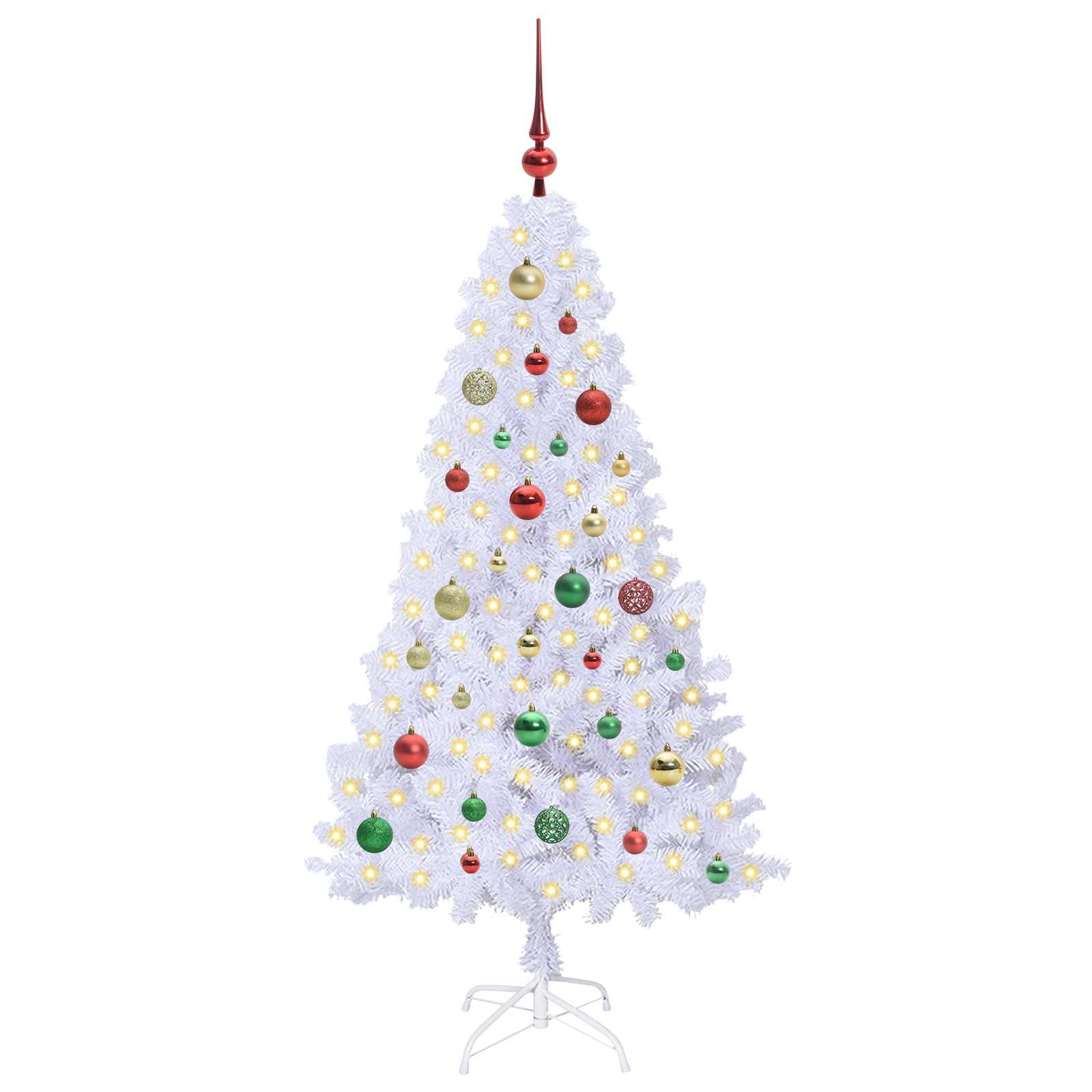 Artificial Christmas Tree with 150 LED White 150 cm PVC and Steel