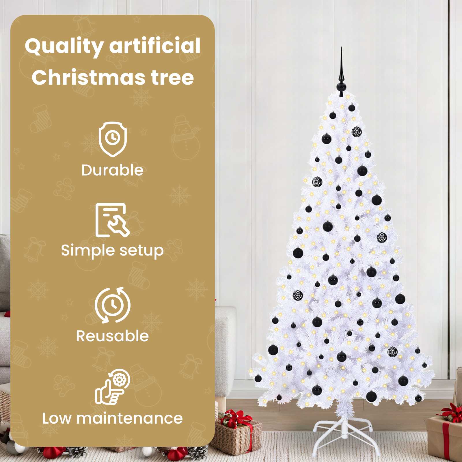 Dirbtinė Kalėdų eglutė FROST EVERGREEN, su 300 LED Balta 210 vnt.
