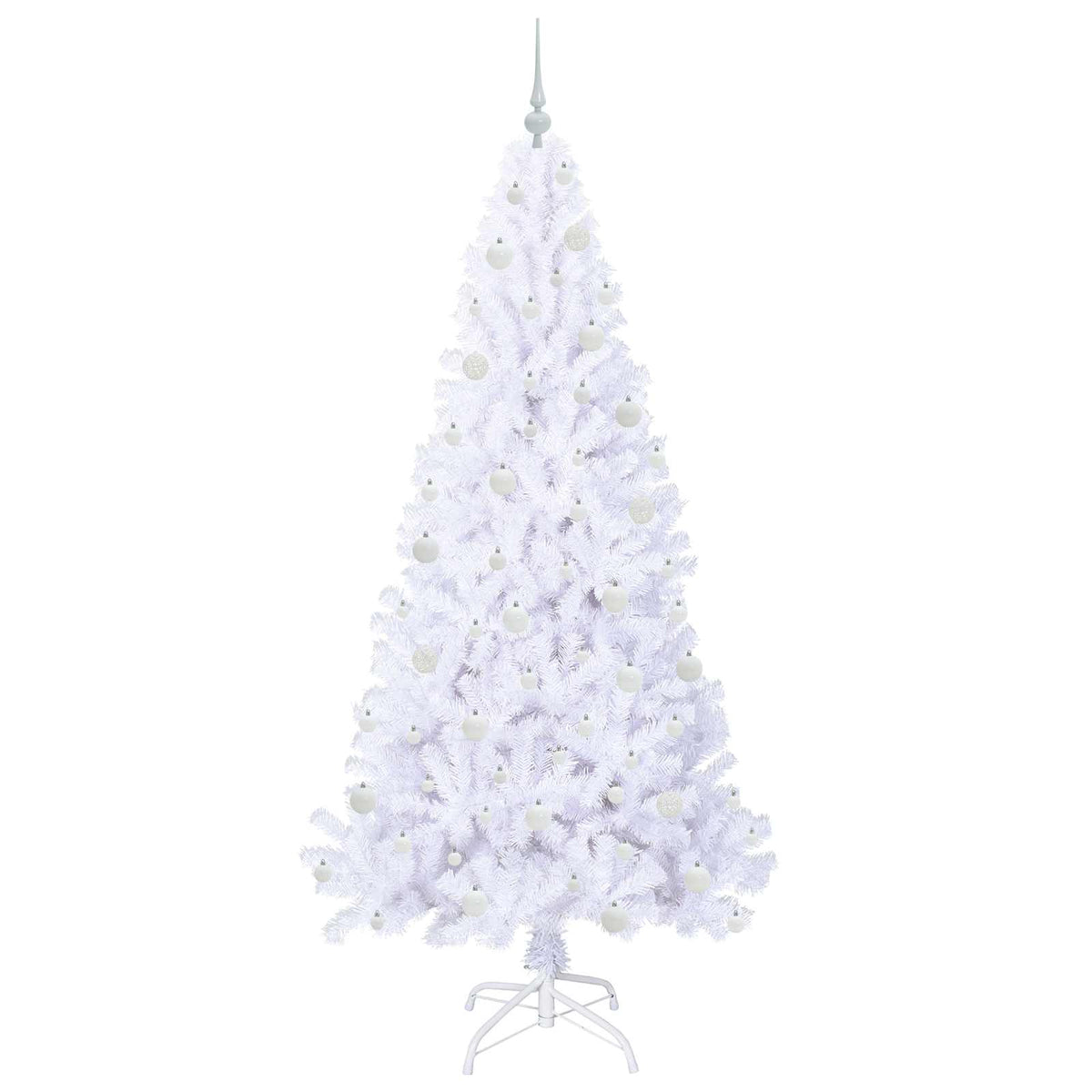 Dirbtinė Kalėdų eglutė su 300 LED Balta 210 cm PVC ir Plienas