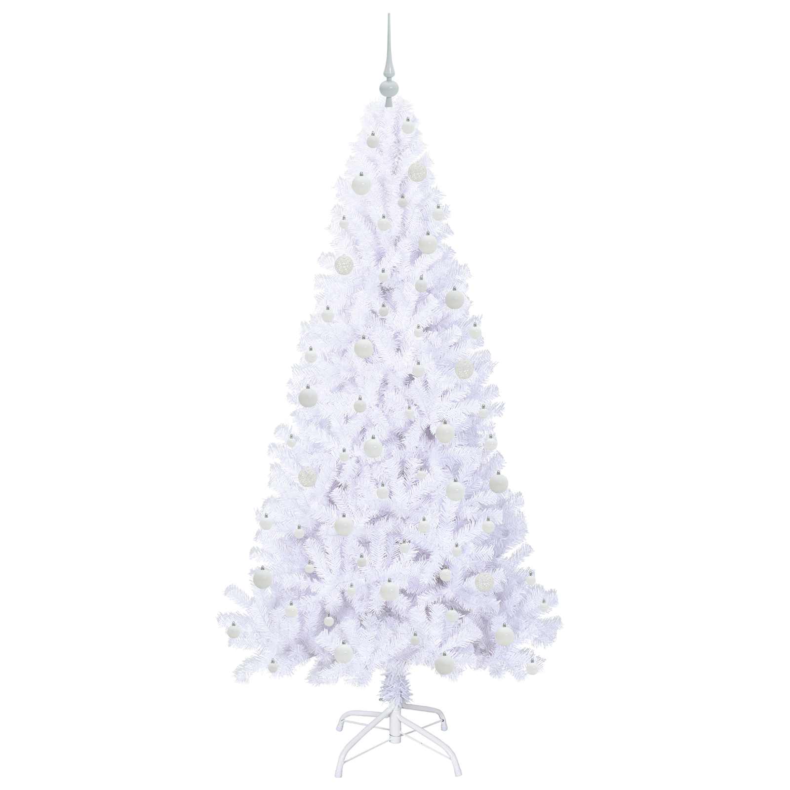 Mākslīgā Ziemassvētku eglīte ar 300 LED, balta, 210 cm, PVC un tērauds