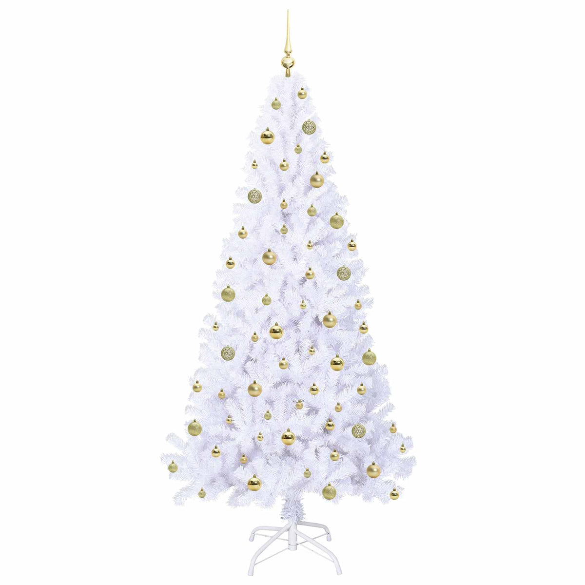 Dirbtinė Kalėdų eglutė su 300 LED Balta 210 cm PVC ir Plienas