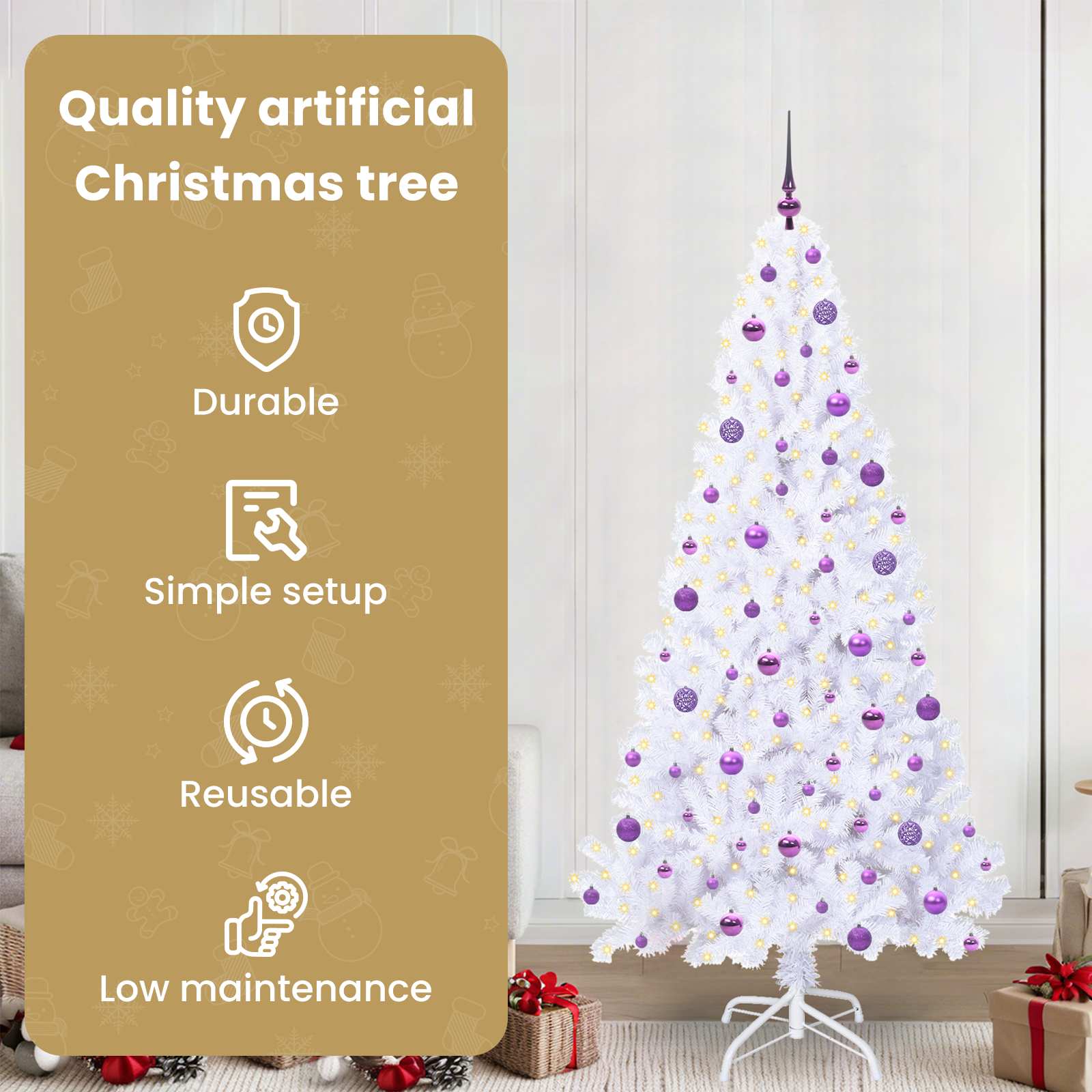 Artificial Christmas tree FROST EVERGREEN, with 300 LED White 210 pcs.