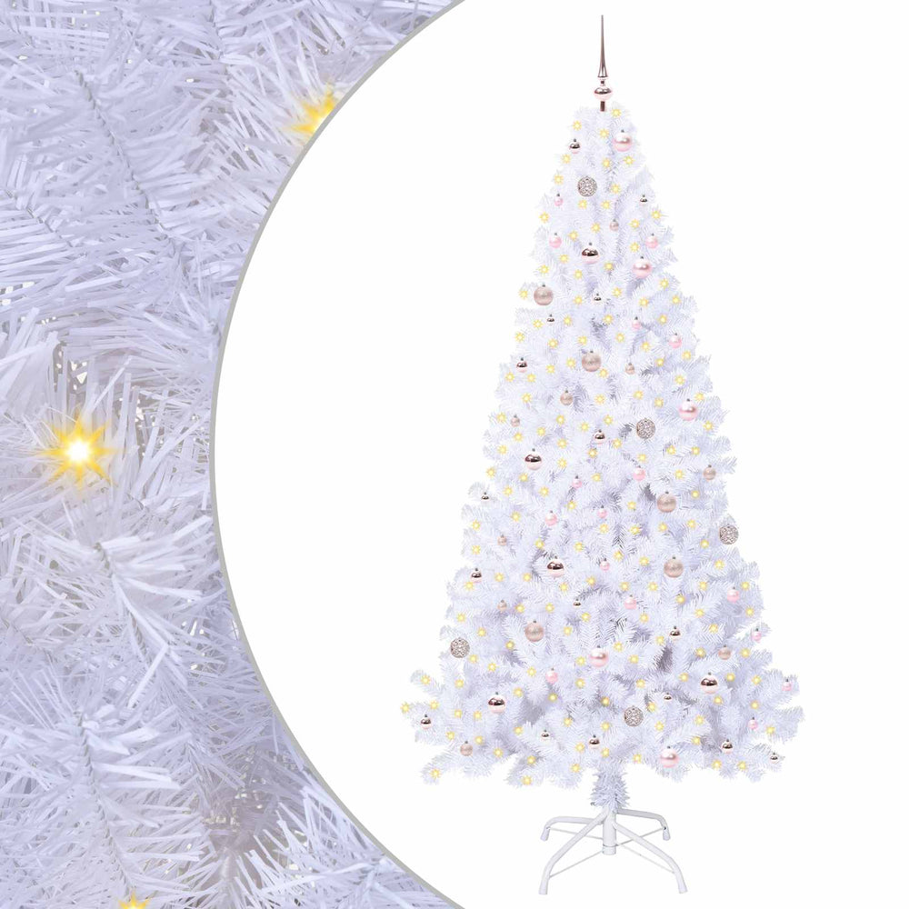 Dirbtinė Kalėdų eglutė su 300 LED Balta 240 cm PVC ir Plienas