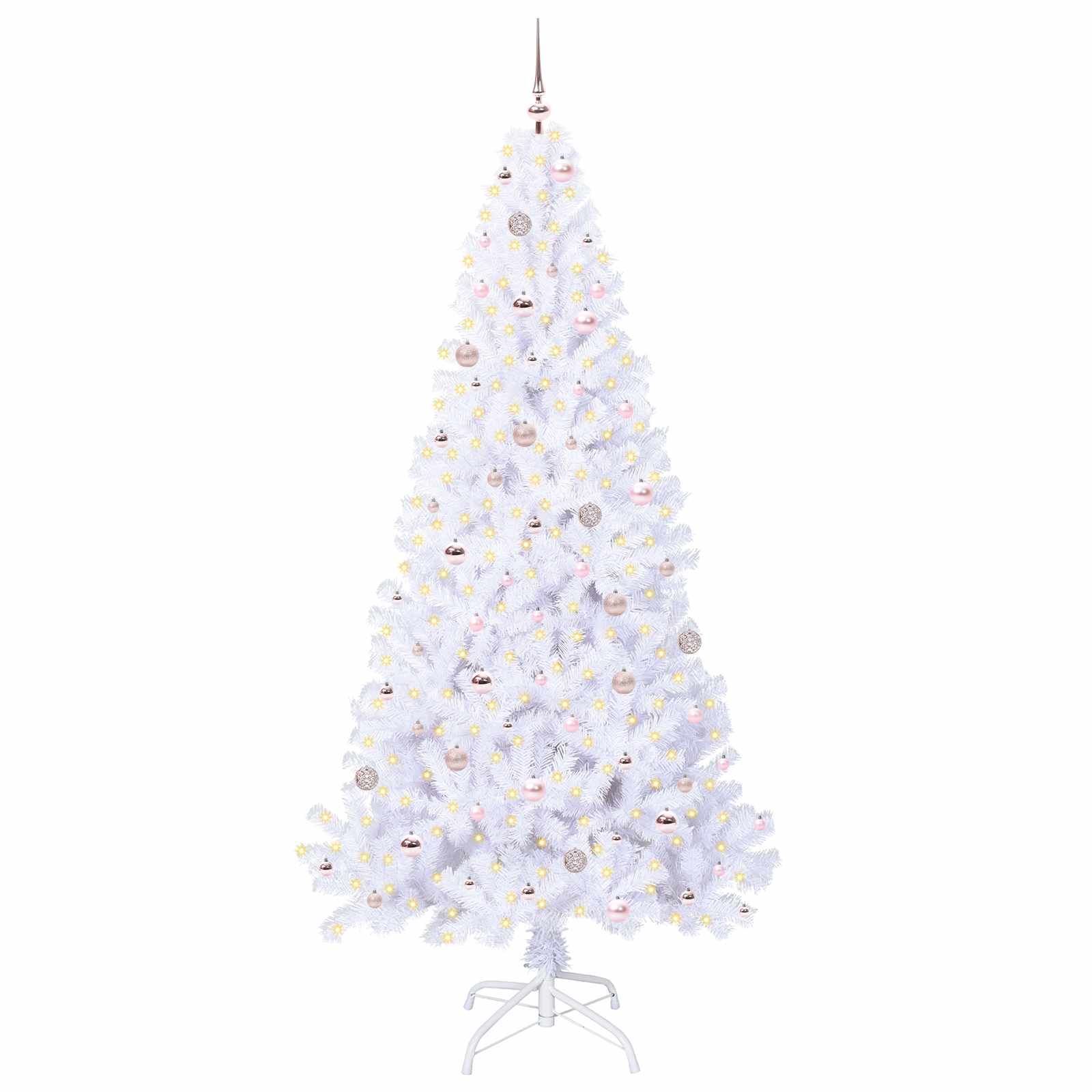 Dirbtinė Kalėdų eglutė su 300 LED Balta 240 cm PVC ir Plienas