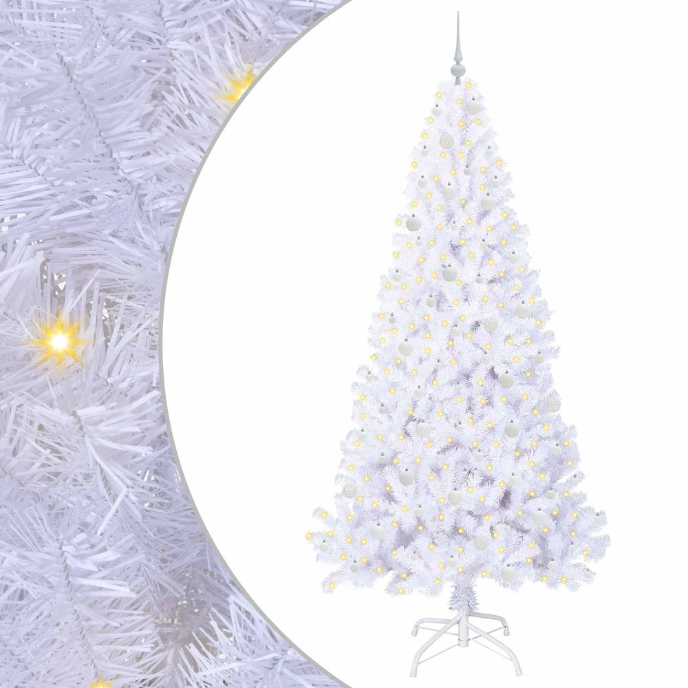 Dirbtinė Kalėdų eglutė su 300 LED Balta 240 cm PVC ir Plienas