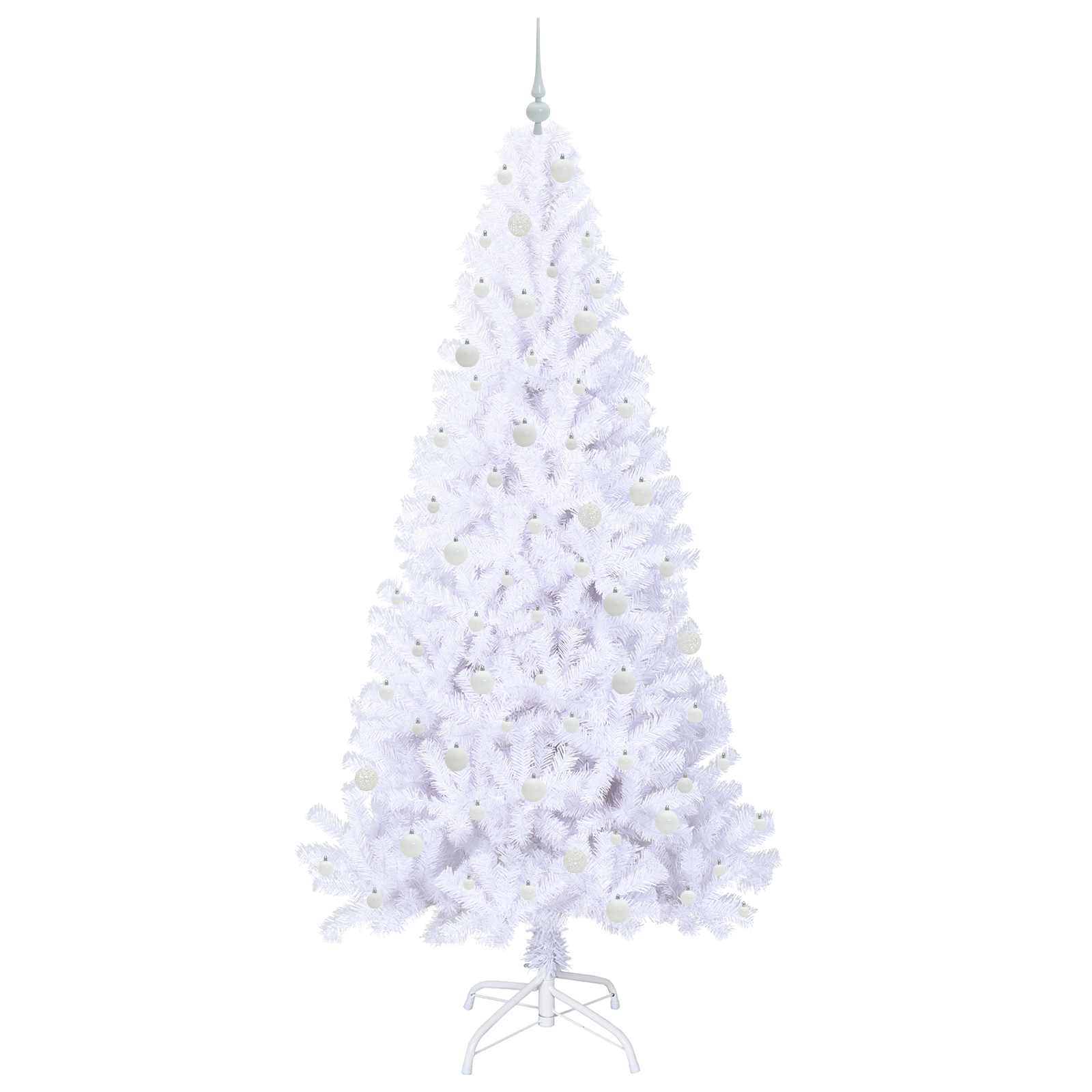 Dirbtinė Kalėdų eglutė su 300 LED Balta 240 cm PVC ir Plienas
