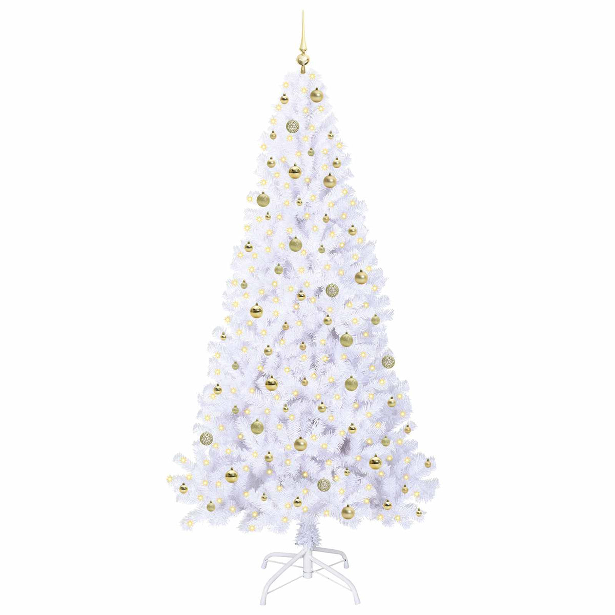 Dirbtinė Kalėdų eglutė su 300 LED Balta 240 cm PVC ir Plienas