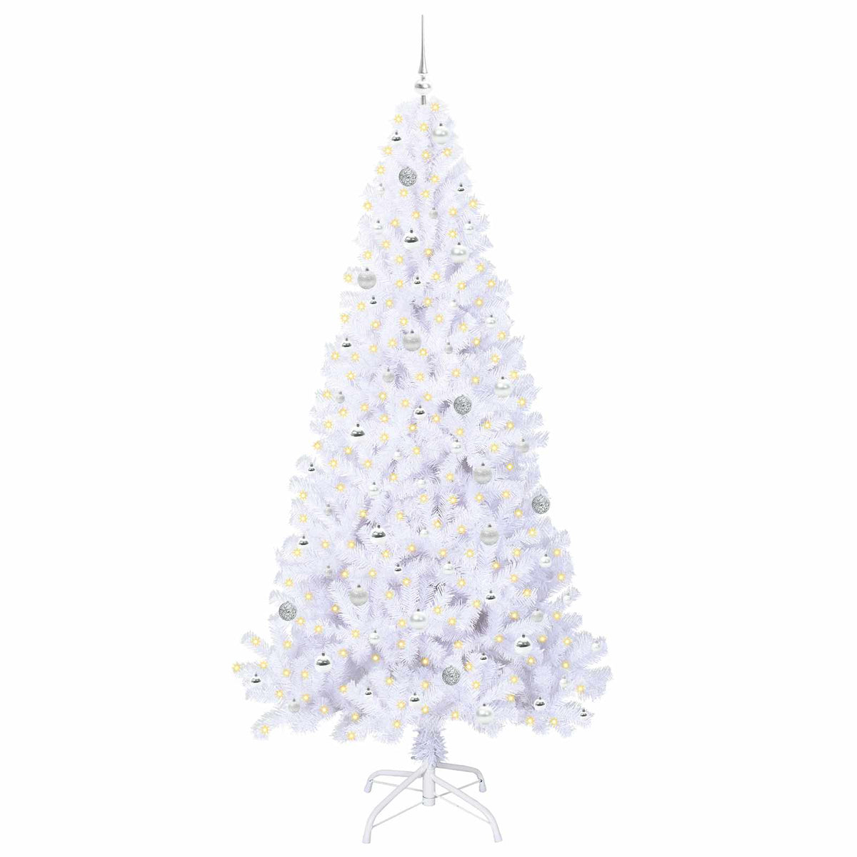 Dirbtinė Kalėdų eglutė su 300 LED Balta 240 cm PVC ir Plienas