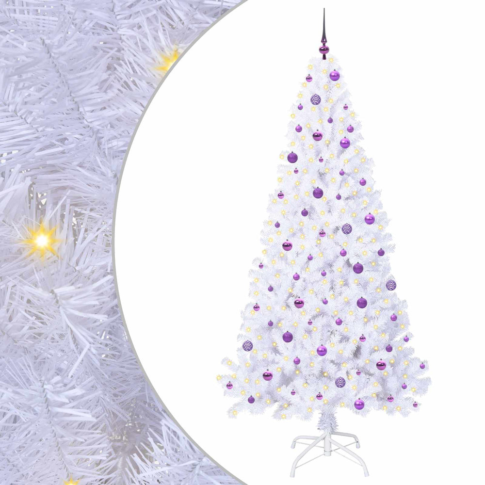 Dirbtinė Kalėdų eglutė su 300 LED Balta 240 cm PVC ir Plienas
