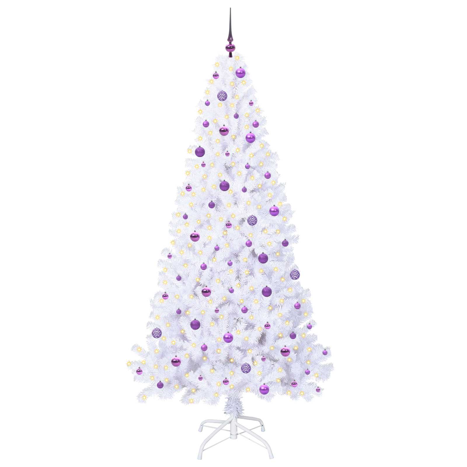 Dirbtinė Kalėdų eglutė su 300 LED Balta 240 cm PVC ir Plienas
