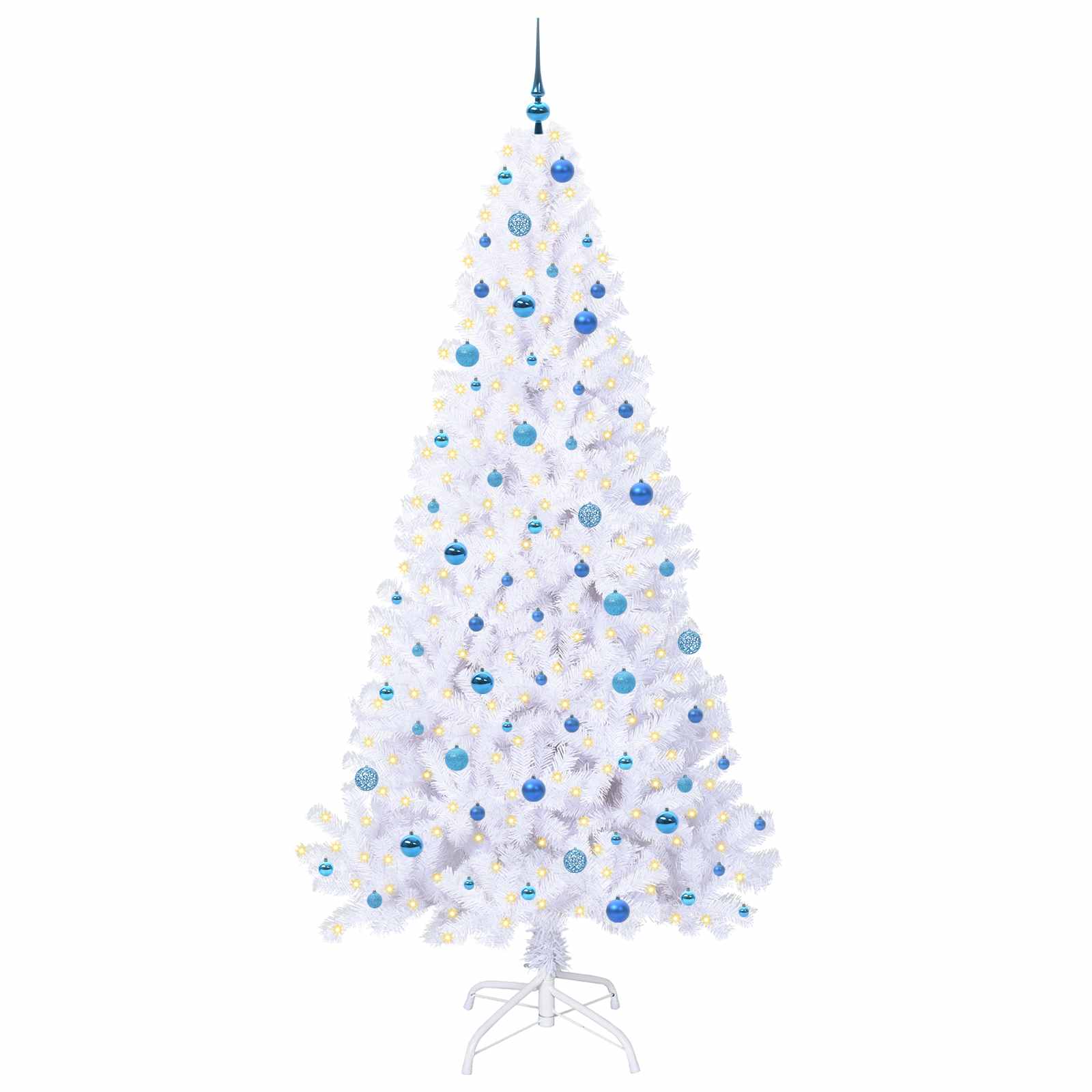 Dirbtinė Kalėdų eglutė su 300 LED Balta 240 cm PVC ir Plienas