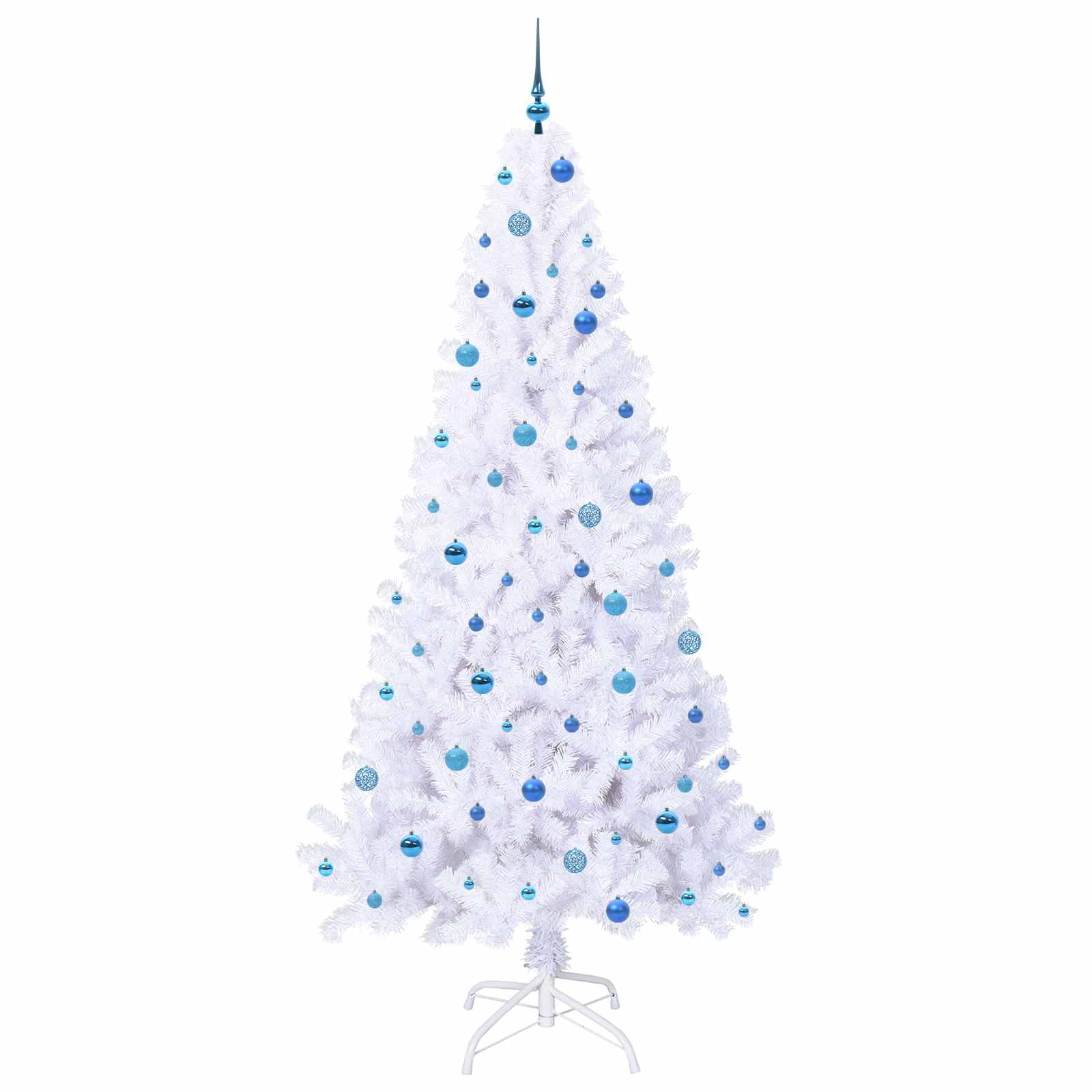 Dirbtinė Kalėdų eglutė su 300 LED Balta 240 cm PVC ir Plienas