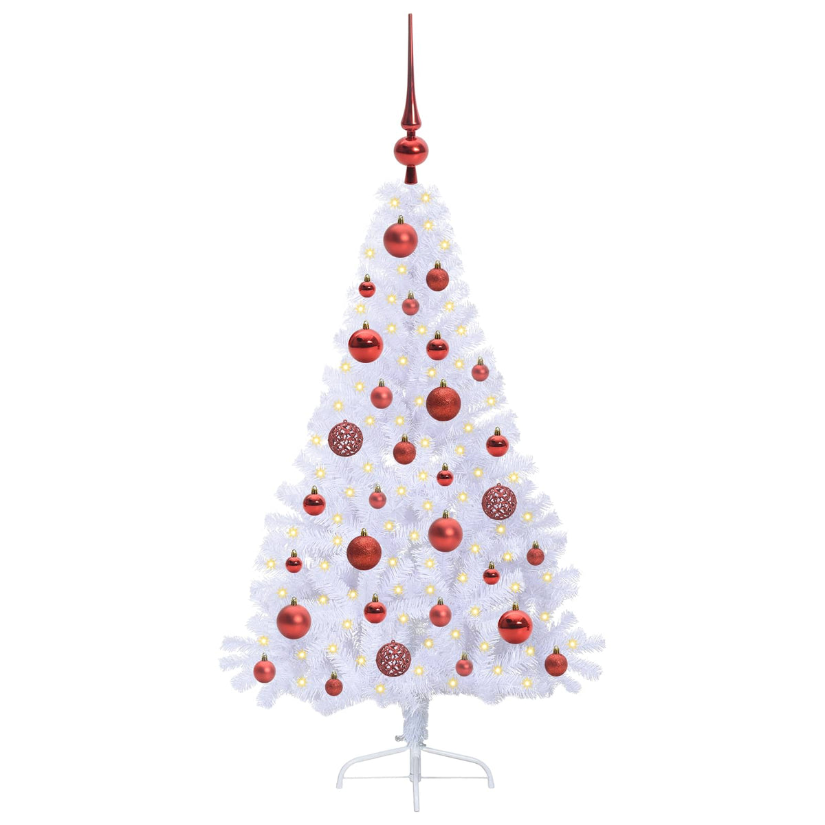 Dirbtinė Kalėdų eglutė su 150 LED Balta 120 cm PVC ir Plienas