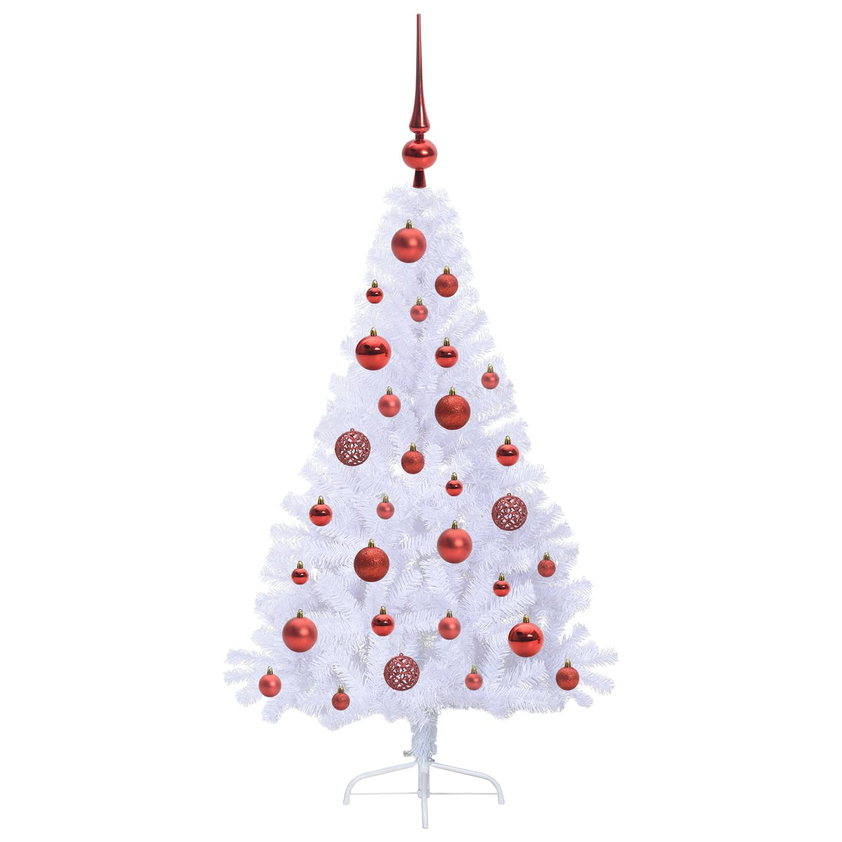Dirbtinė Kalėdų eglutė su 150 LED Balta 120 cm PVC ir Plienas