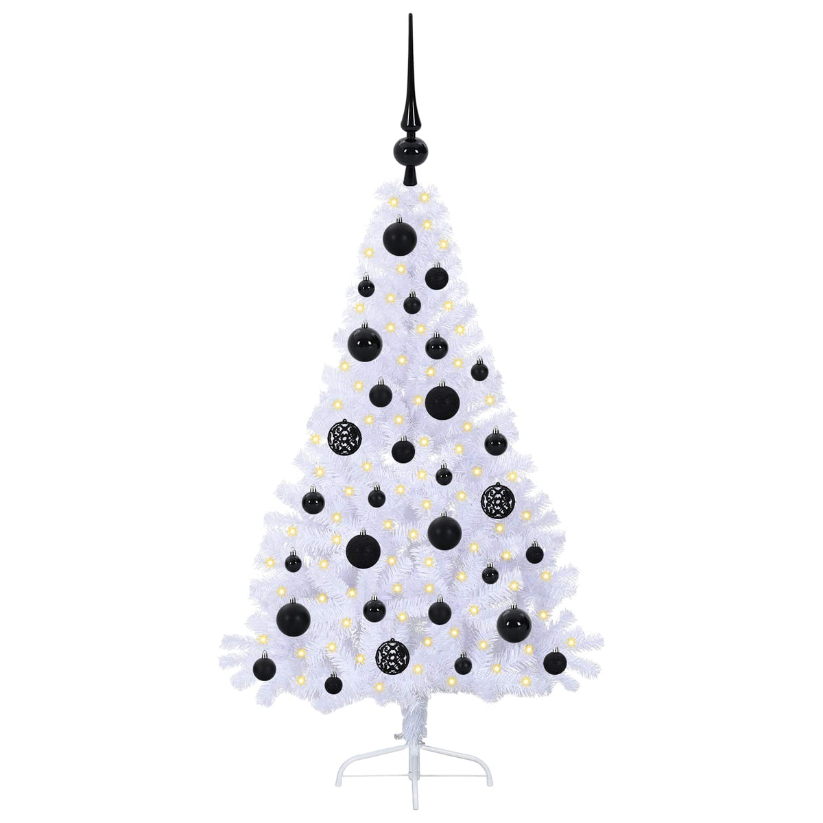 Dirbtinė Kalėdų eglutė su 150 LED Balta 120 cm PVC ir Plienas