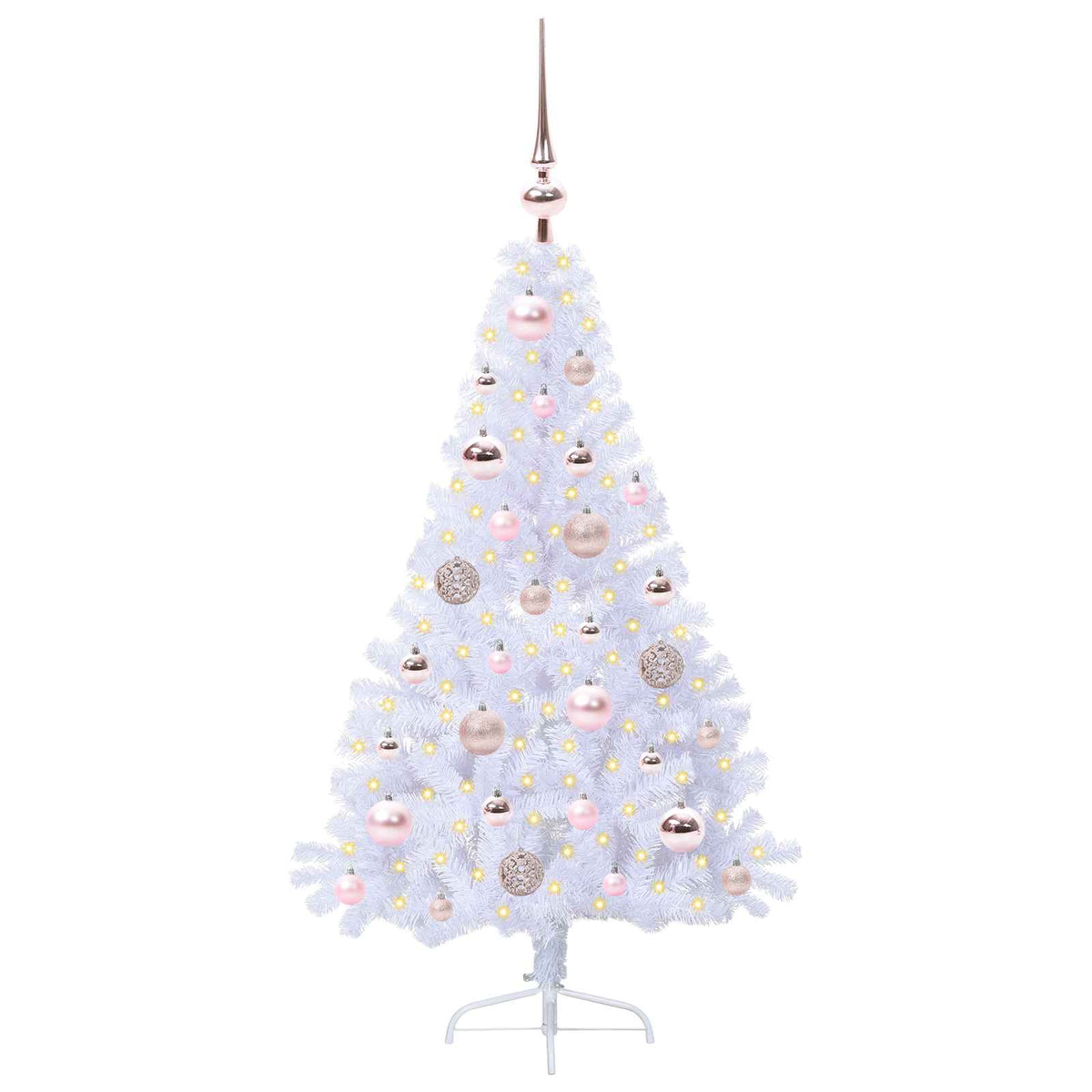 Dirbtinė Kalėdų eglutė su 150 LED Balta 120 cm PVC ir Plienas