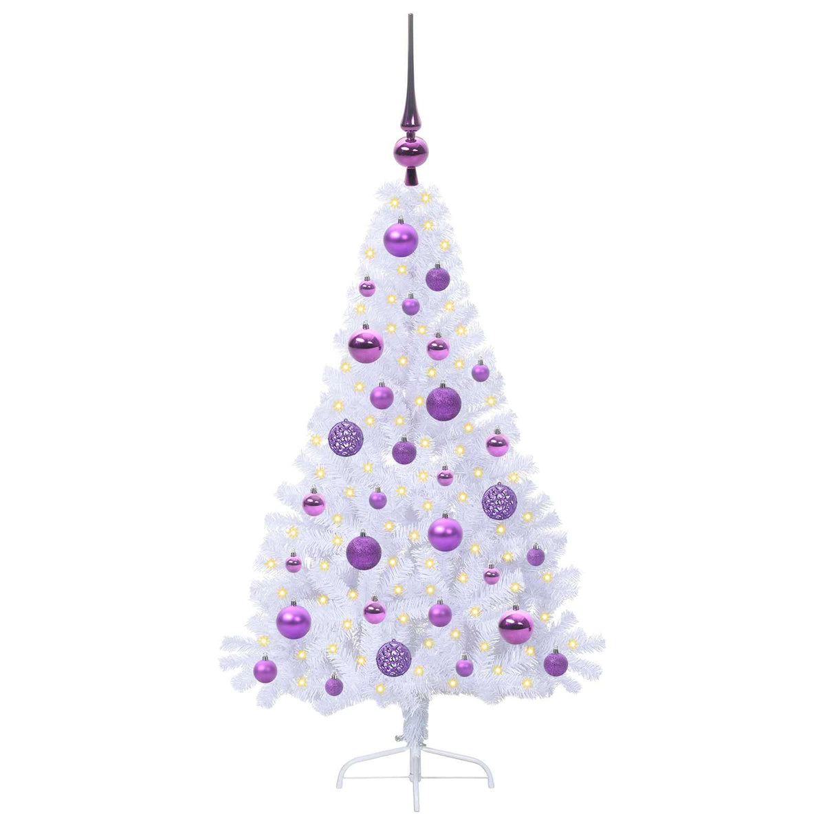 Dirbtinė Kalėdų eglutė su 150 LED Balta 120 cm PVC ir Plienas