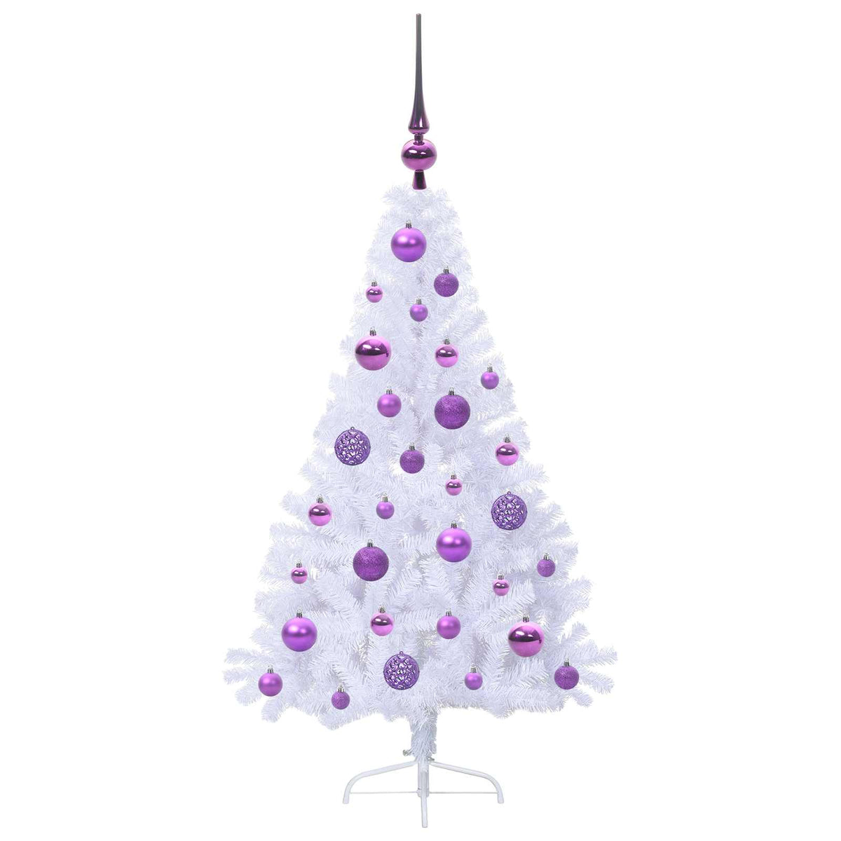 Dirbtinė Kalėdų eglutė su 150 LED Balta 120 cm PVC ir Plienas