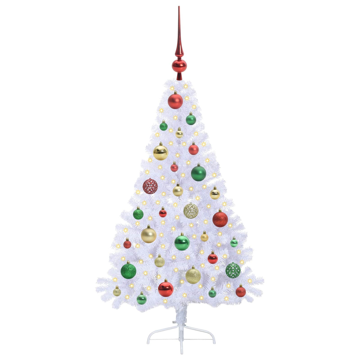 Dirbtinė Kalėdų eglutė su 150 LED Balta 120 cm PVC ir Plienas