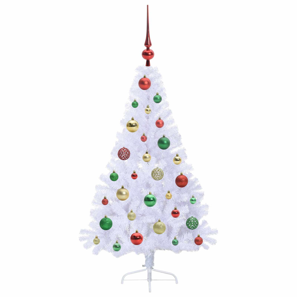 Dirbtinė Kalėdų eglutė su 150 LED Balta 120 cm PVC ir Plienas