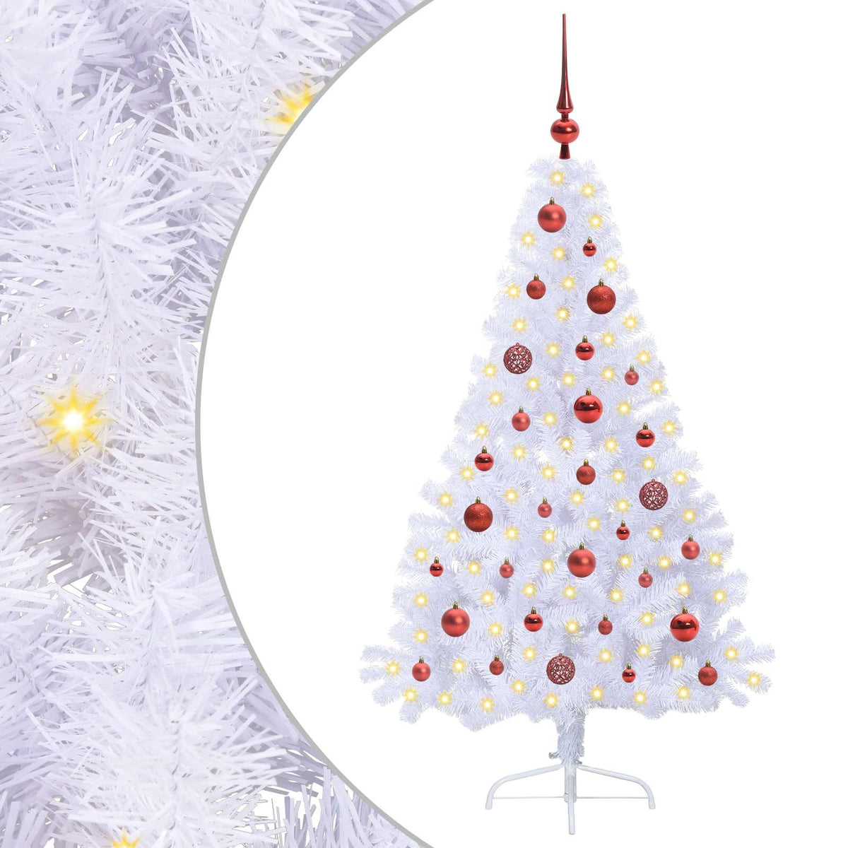 Dirbtinė Kalėdų eglutė su 150 LED Balta 150 cm PVC ir Plienas