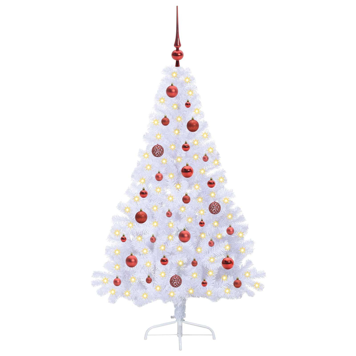 Dirbtinė Kalėdų eglutė su 150 LED Balta 150 cm PVC ir Plienas