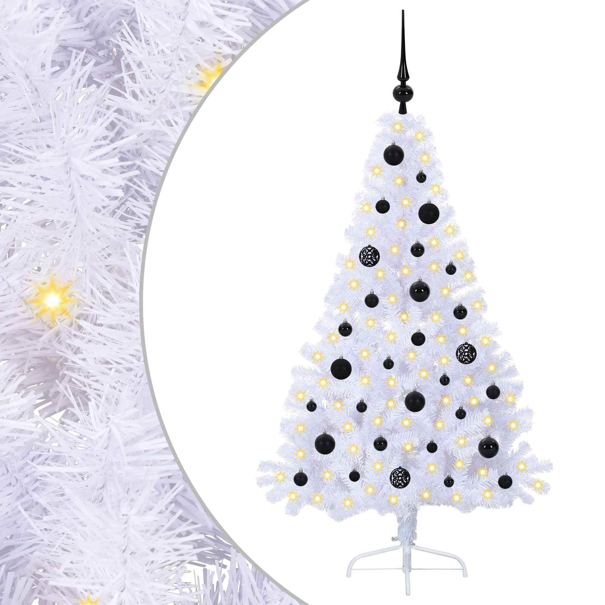 Dirbtinė Kalėdų eglutė su 150 LED Balta 150 cm PVC ir Plienas