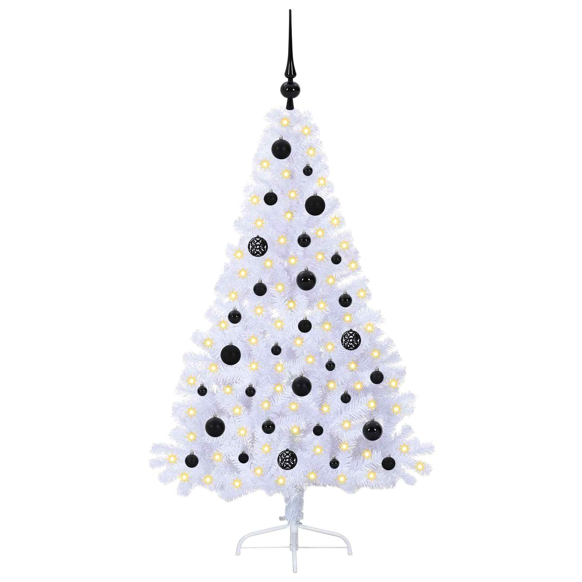 Dirbtinė Kalėdų eglutė su 150 LED Balta 150 cm PVC ir Plienas