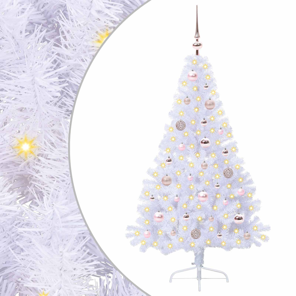 Dirbtinė Kalėdų eglutė su 150 LED Balta 150 cm PVC ir Plienas