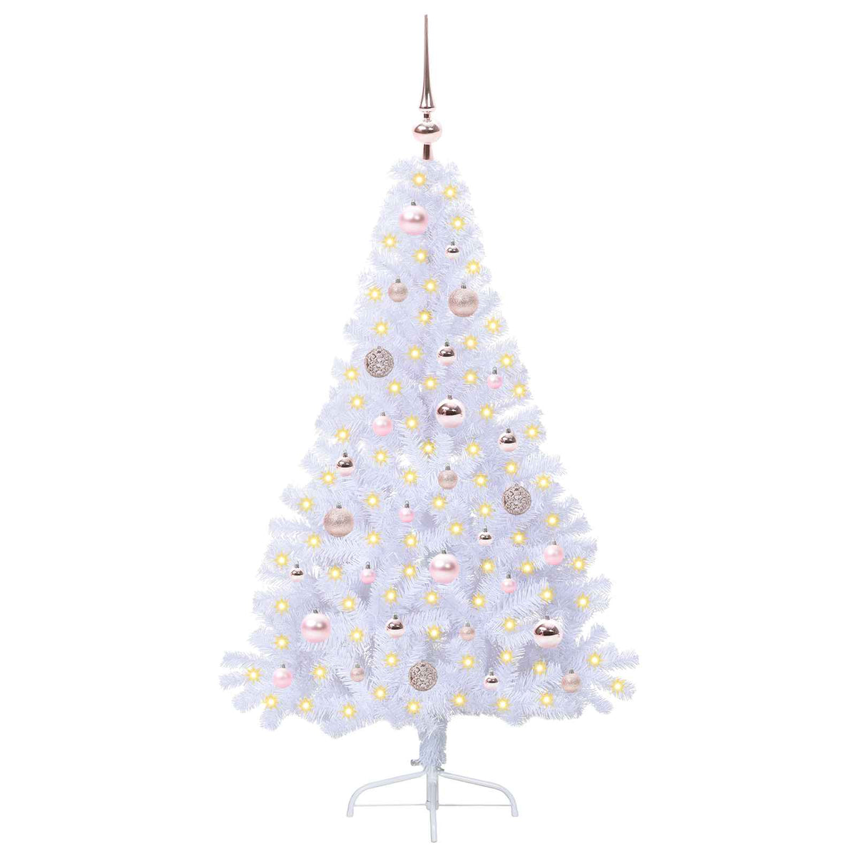 Dirbtinė Kalėdų eglutė su 150 LED Balta 150 cm PVC ir Plienas