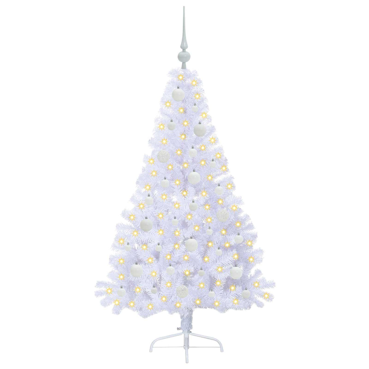 Dirbtinė Kalėdų eglutė su 150 LED Balta 150 cm PVC ir Plienas