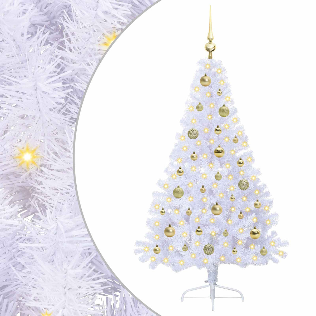 Dirbtinė Kalėdų eglutė su 150 LED Balta 150 cm PVC ir Plienas
