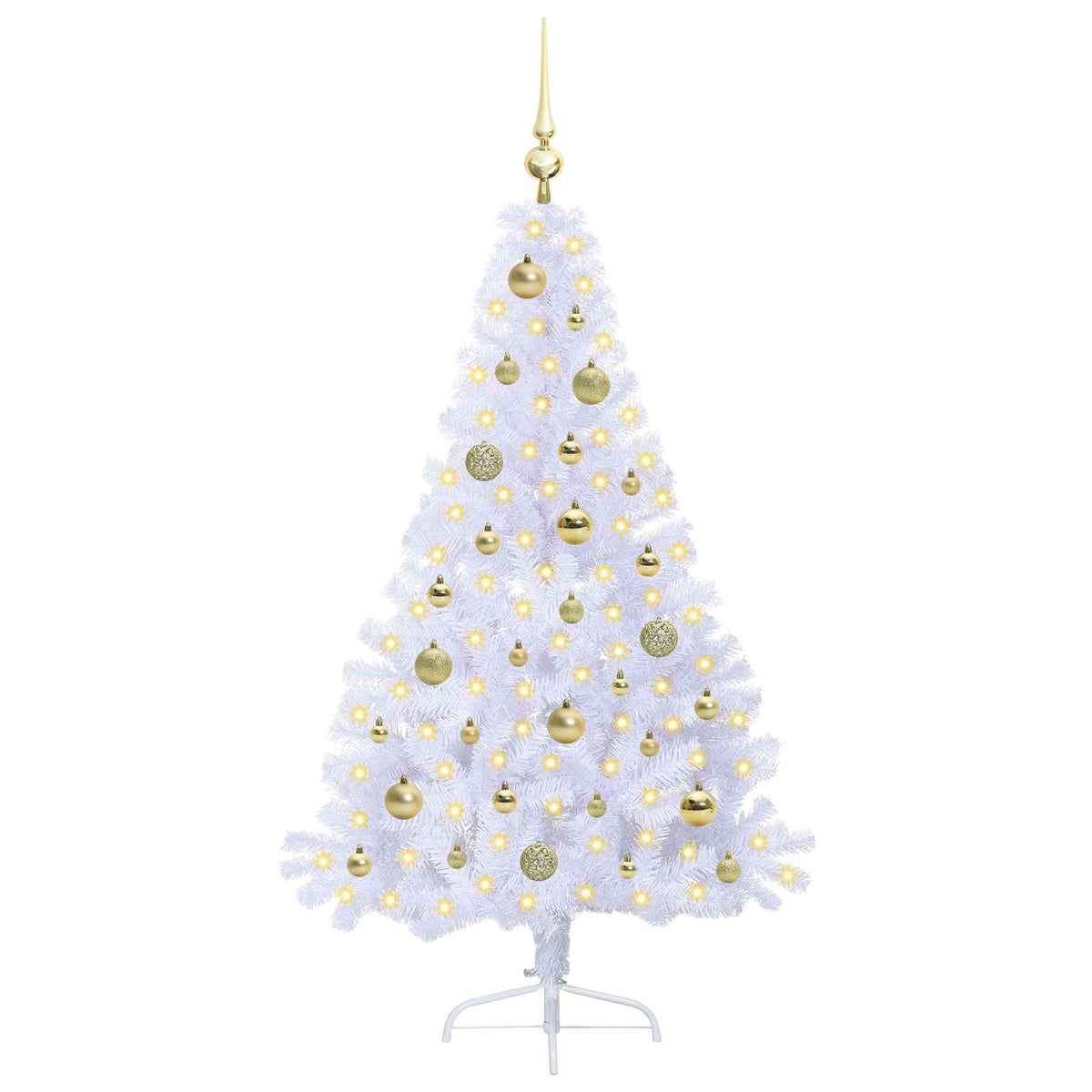 Dirbtinė Kalėdų eglutė su 150 LED Balta 150 cm PVC ir Plienas