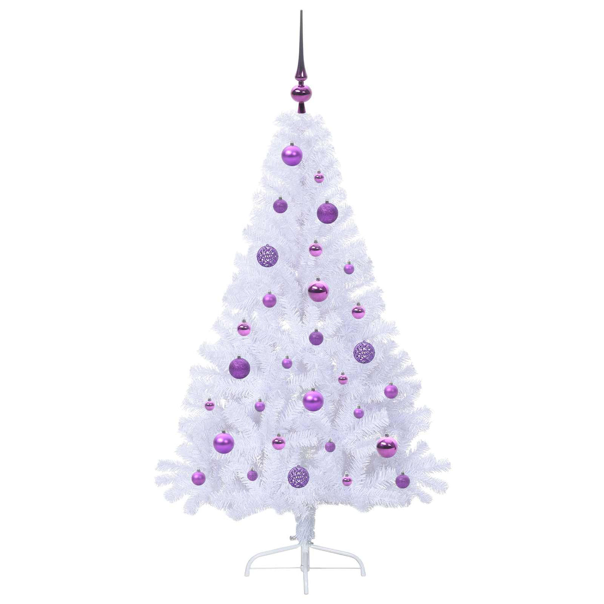 Dirbtinė Kalėdų eglutė su 150 LED Balta 150 cm PVC ir Plienas