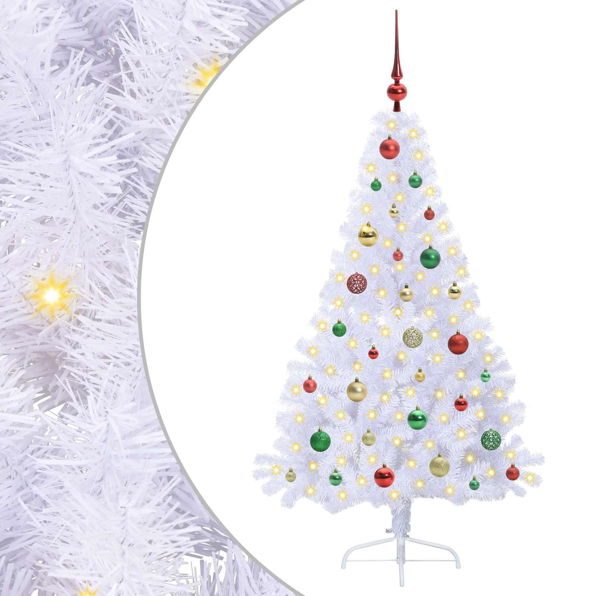 Dirbtinė Kalėdų eglutė su 150 LED Balta 150 cm PVC ir Plienas