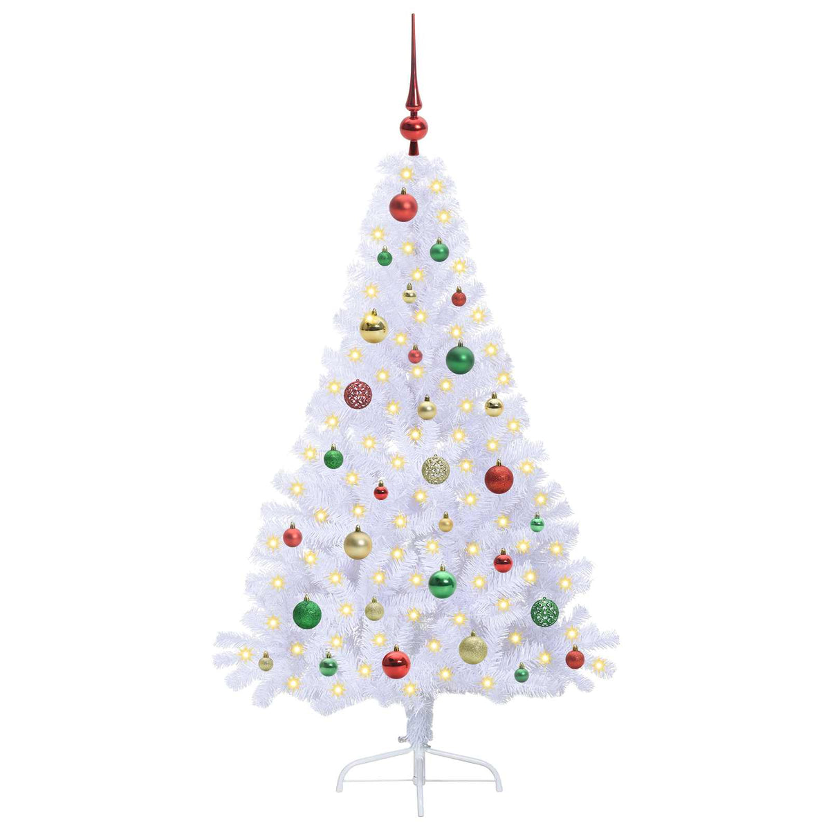 Dirbtinė Kalėdų eglutė su 150 LED Balta 150 cm PVC ir Plienas