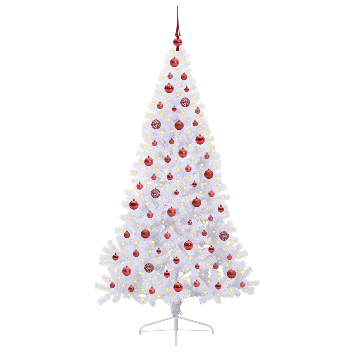 Dirbtinė Kalėdų eglutė su 300 LED Balta 180 cm PVC ir Plienas