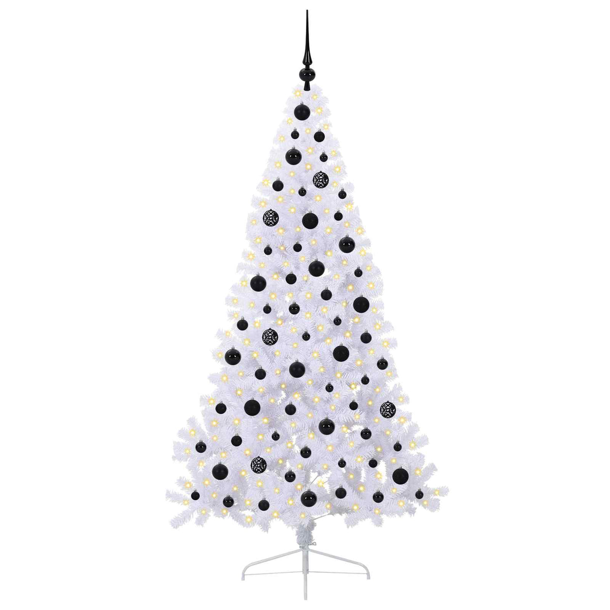 Dirbtinė Kalėdų eglutė su 300 LED Balta 180 cm PVC ir Plienas