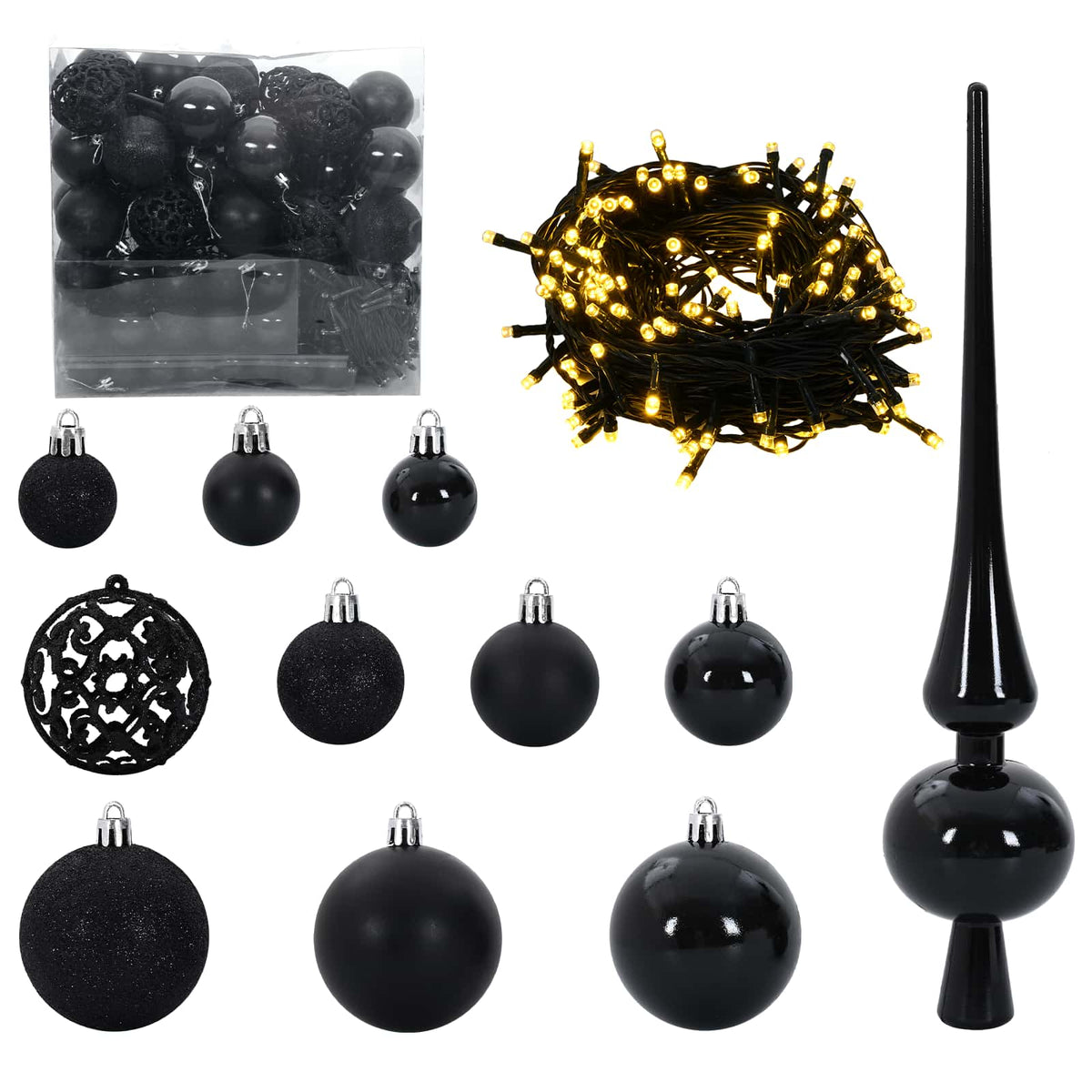 Dirbtinė Kalėdų eglutė su 300 LED Balta 180 cm PVC ir Plienas