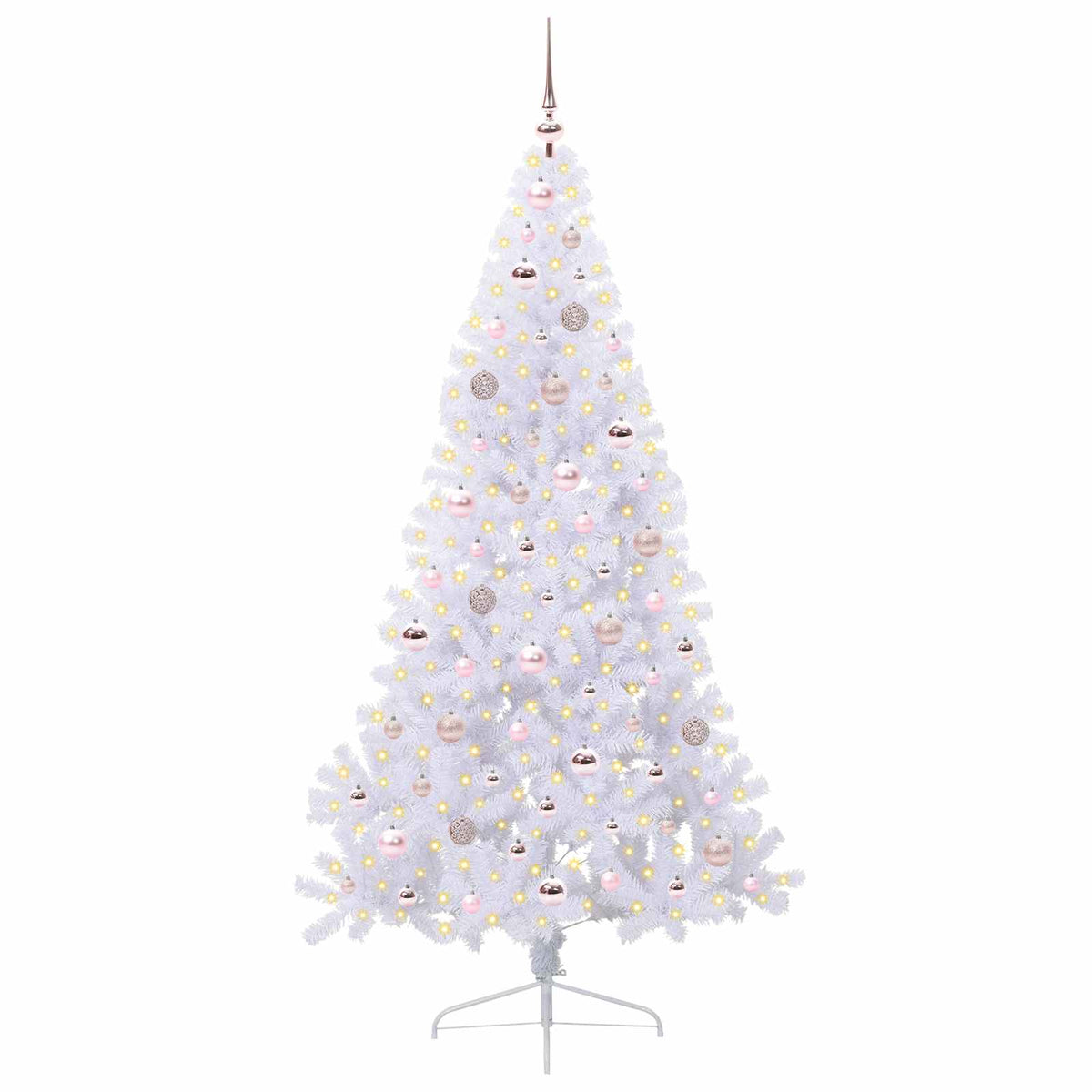 Dirbtinė Kalėdų eglutė su 300 LED Balta 180 cm PVC ir Plienas
