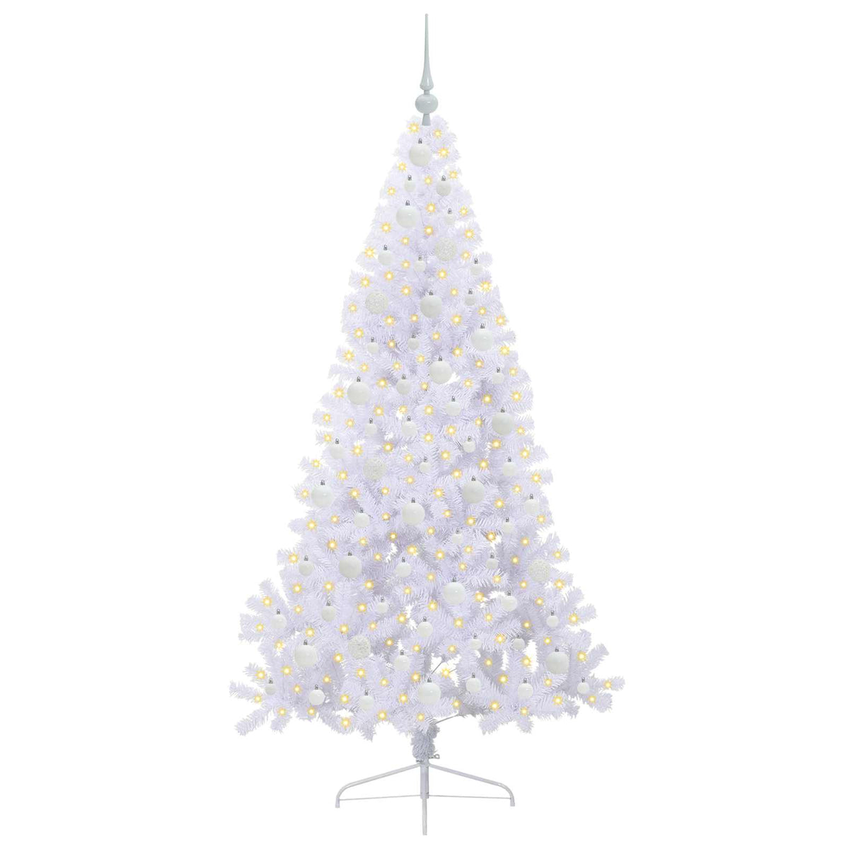Dirbtinė Kalėdų eglutė su 300 LED Balta 180 cm PVC ir Plienas