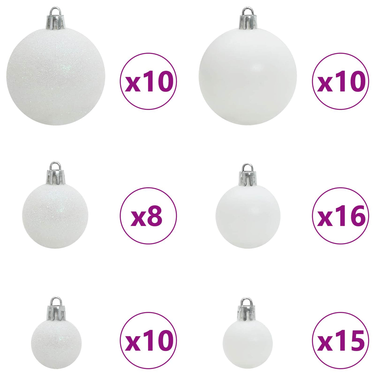 Dirbtinė Kalėdų eglutė su 300 LED Balta 180 cm PVC ir Plienas